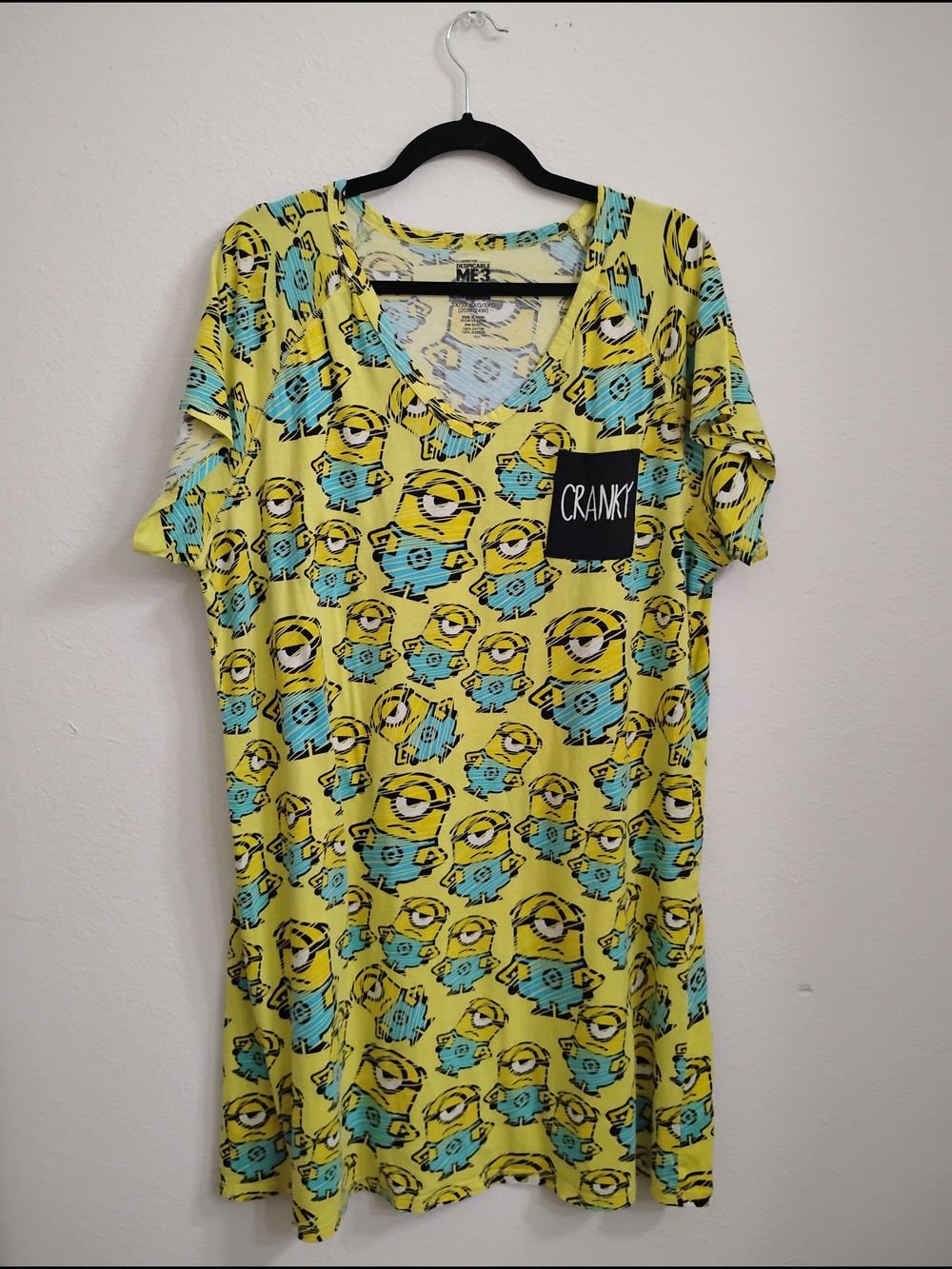 Despicable Me Minions Women's Yellow Sleep Shirt Mel Nightgown